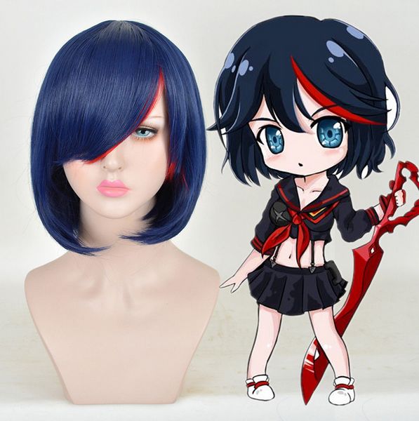 

new kill la kill matoi ryuko cosplay wig short bob wigs, Black;brown