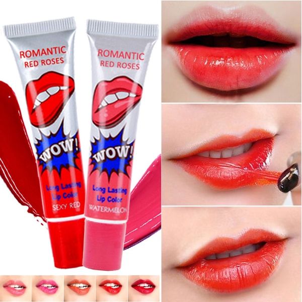 Romantik Ayı Uzun Ömürlü Wow Lip Gloss Magic Soyulabilir Dudaklar Dövme 6 Renk Lipgloss Makyaj Lipp Leke