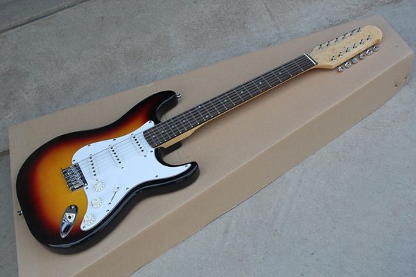 

special price 12 strings,electric guitar with white pickguard,sss pickups,rosewood fretboard,offering customized services