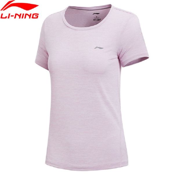 

2018 women's running t-shirts jogging at dry pink 100% polyester comfortable breathable li ning sports tee atsn152, Black;blue
