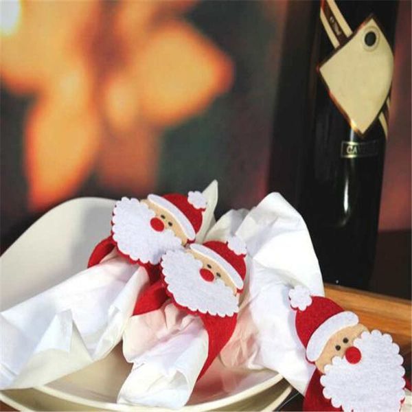 

4/6 pcs christmas santa claus napkin rings serviette holder table serviette xmas 2018 for party #2n2