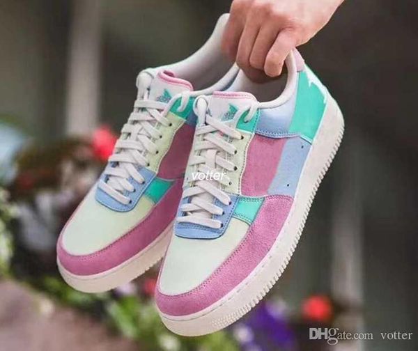 

2018 force low easter egg skateboarding shoes ah8462-400 forces one dunk sports sneakers for men women casual shoe size eur 36-45