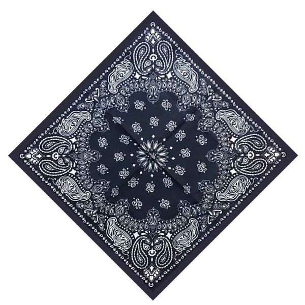 

55cm*55cm cotton hip hop paisley bandana square scarf head wrap neck wrist band handkerchief for graffitin b-boyin women men, Blue;gray