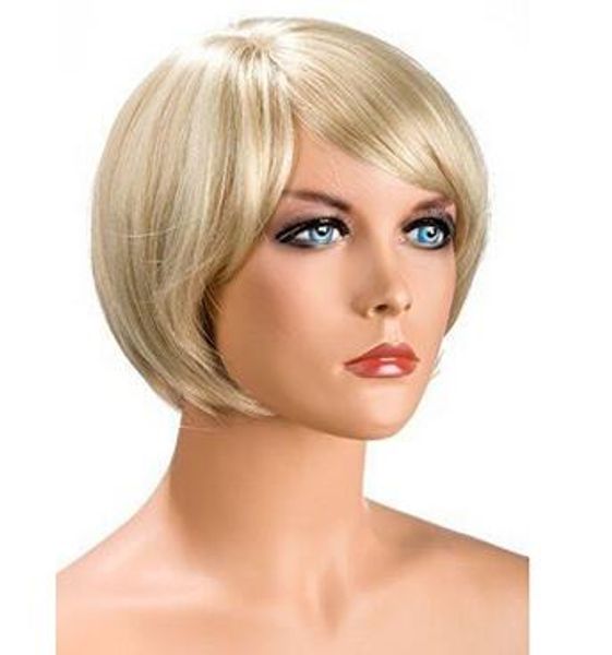 

fashion cosplay blonde synthetic short women's hair wigs, Black;brown