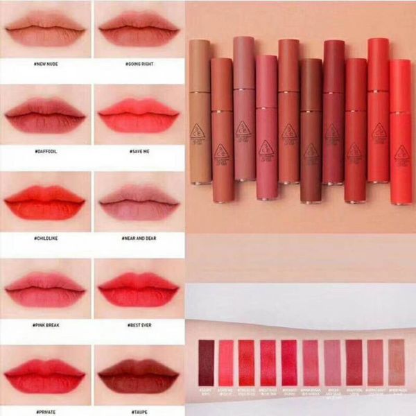 

3ce 10 color matte lip tick hotte t long la ting waterproof 3ce velvet lip tint matte nude lip tick dhl hipping