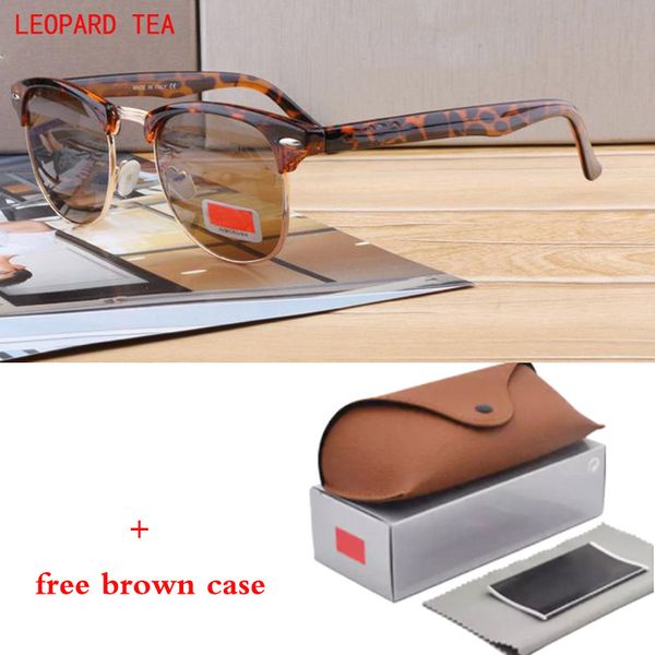 

leopard frame sunglasses women men new arrival frame sun glasses men sun glasses brand designer outdoor glasses with brown case box, White;black
