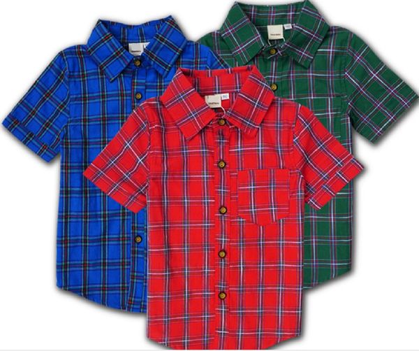 

boys clothing short plaid shirt button-down, White;black