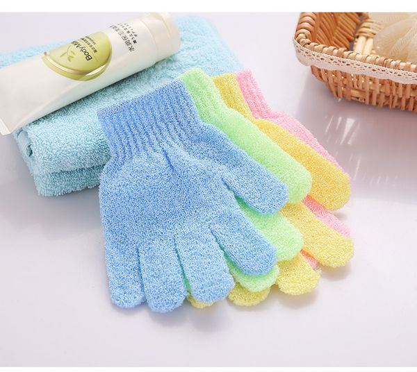 

1 pcs shower gloves exfoliating wash skin spa bath gloves bath skid resistance body massage cleaning loofah scrubber tc181012 100pcs