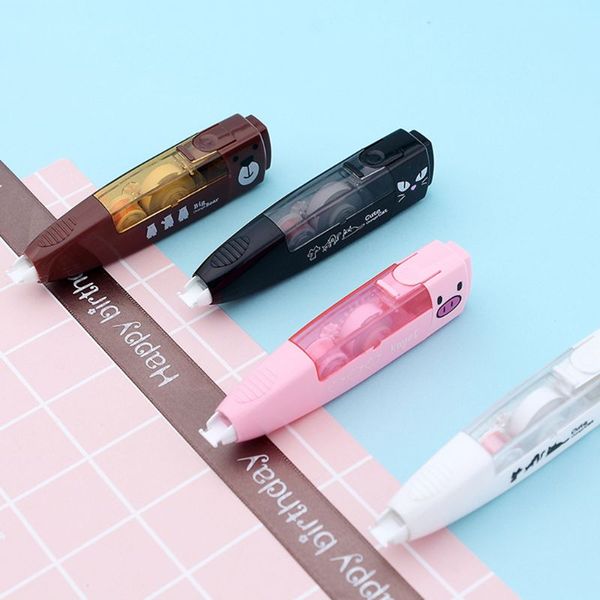 

6m cute animal push type white out correction tape instant drying school home supplies stationery