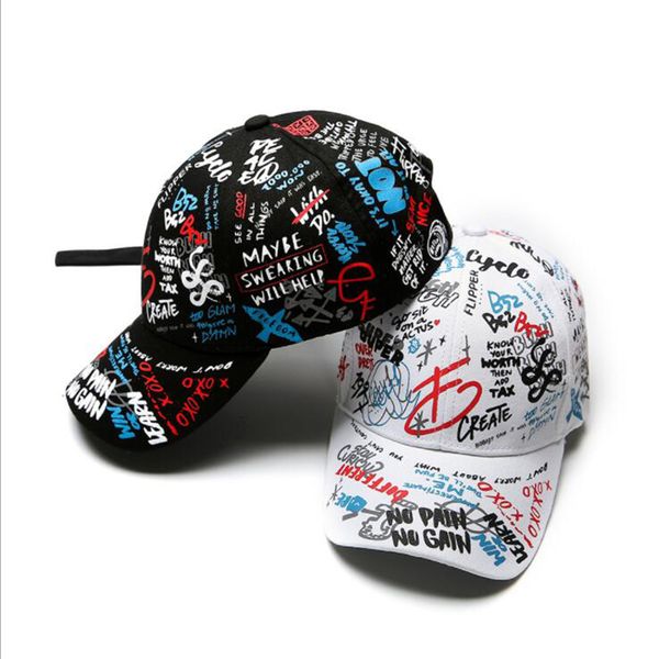 

2018 fashion graffiti baseball cap hat snapback hip hop cap dad hat, Blue;gray