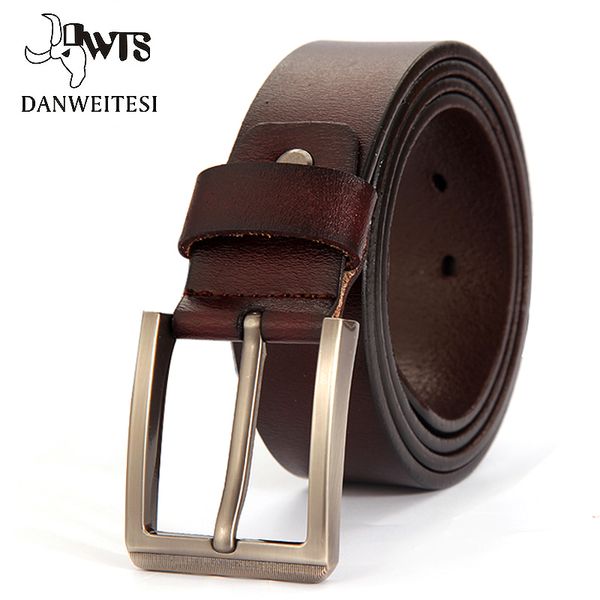 

dwts]belt men leather casual male genuine leather strap luxury pin buckle fancy vintage jeans ceinture homme, Black;brown