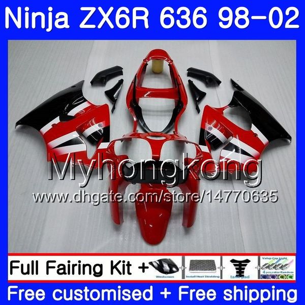 Para ZX6R KAWASAKI Fábrica ZX636 vermelho ZX636 ZX6R 98 99 00 01 02 212HM.26 ZX600 600CC ZX 6R 636 6R carenagem 1998 1999 2000 2001 2002