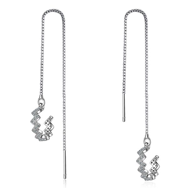 

eh274 plated arrow design stud earrings natural stone geometry shape long earrings for women jewelry mix colors, Silver