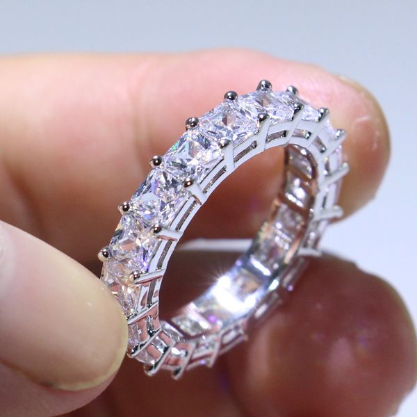 

victoria wieck jewelry circle ring sterling sier princess white z square cz diamond party women wedding band ring gift, Slivery;golden