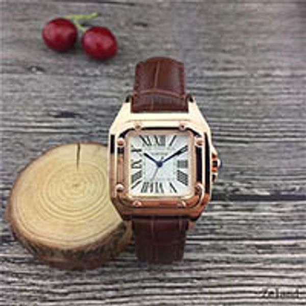 

2018 Мода мужчина кожа часы Square роскошный мужской наручные часы с датой высокого ка