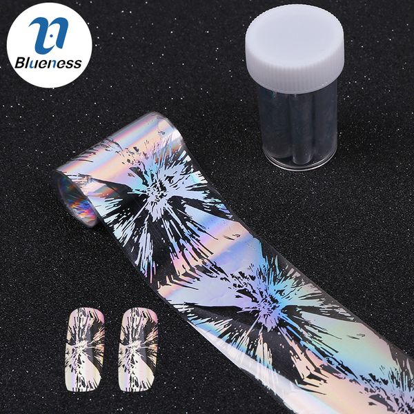 

blueness new 1 roll radiation lines nail foil decal jewelry holographic laser nail sticker for women tips decoration, Black