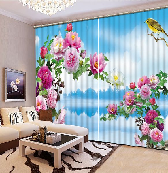 

european style 3d curtain flowers modern living room curtains blackout window curtains