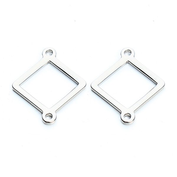 

20pcs/lot 17.5*22mm stainless steel metal charm connector for bracelet necklace hollow out connectors diy jewelry making f3513, Silver