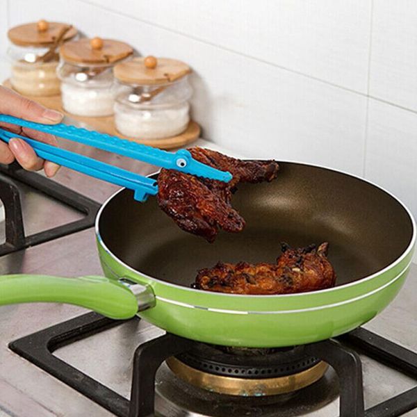 

newly plastic cooking kitchen tongs bbq salad bacon steak bread clip drop shipping5.11/30%