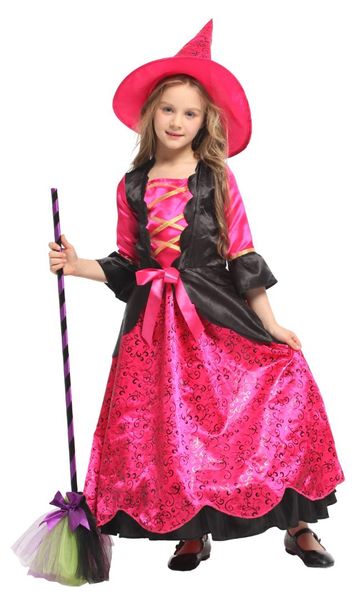 

shanghai story halloween witch costumes for girls christmas carnival masquerade children cosplay clothes kids princess dress, Black;red