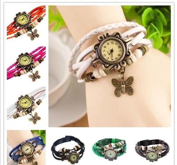 

europe and the united states fashion female retro butterfly bracelet watches, Slivery;brown