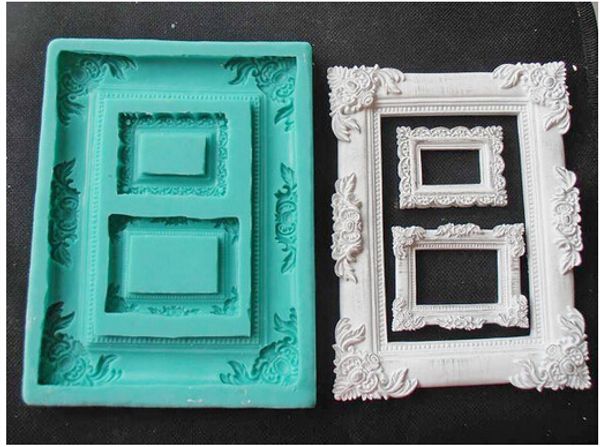 

mirror/picture frame modelling 3d silicone mold cake decoration mold fondant