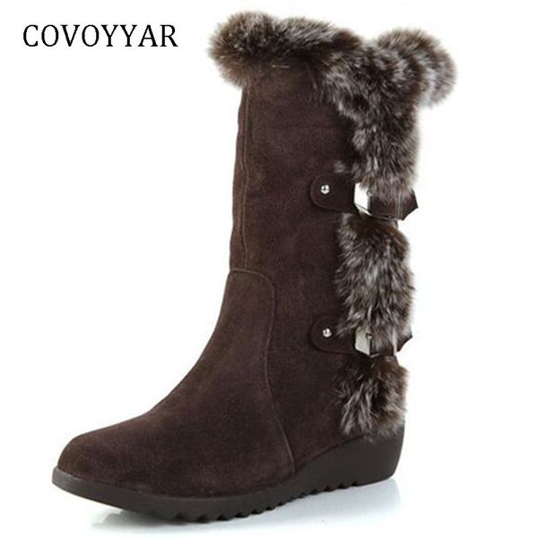 

covoyyar warm snow boots 2018 fashion buckle fur-lined ankle booties winter shoes comfort mid-calf boots black shoes wbs1057