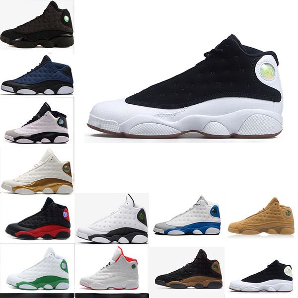 

2018 13 мужская баскетбольная обувь Панда черный белый оливково-зеленый любовь уваж