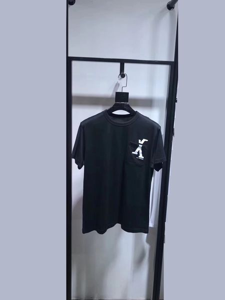 

Men T-shirts Luxury Europe Paris UPSIDE DOWN LOGO POCKET T-shirt Fashion Men Women Homme T Shirt Casual Top tees