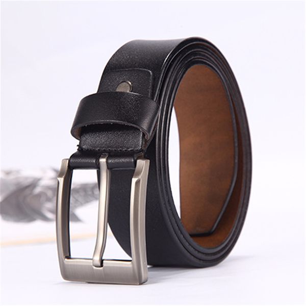 

western auspicious belt 2017 cow leather male belts black coffee quality pin buckle men jeans belts fashion cummerbunds, Black;brown