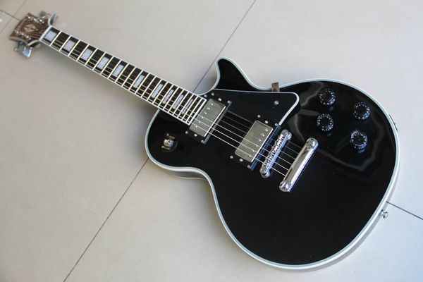 

wholesale guitars new arrival gibsonlp cusom model electric guitar chrome hardware in black 120110