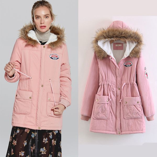 

snow pinnacle 2018 autumn winter wool liner parkas women casual slim thicken solid warm cotton lady down jackets coat, Black