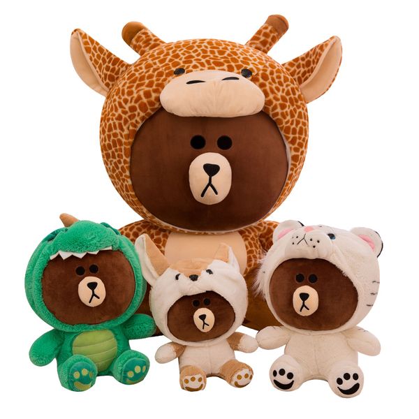 

5 styles 28-55cm large bear brown bear dolls in shirt bunny cony plush toy girls gifts rabbit doll kawaii animals korean style