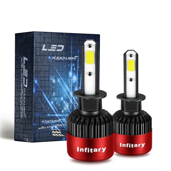 

infitary автомобилей headllight h7 led h4 h1 h3 h11 hb3 9005 9007 72 вт 8000lm 6500k 12 в / 24 в авто фары лампы красный