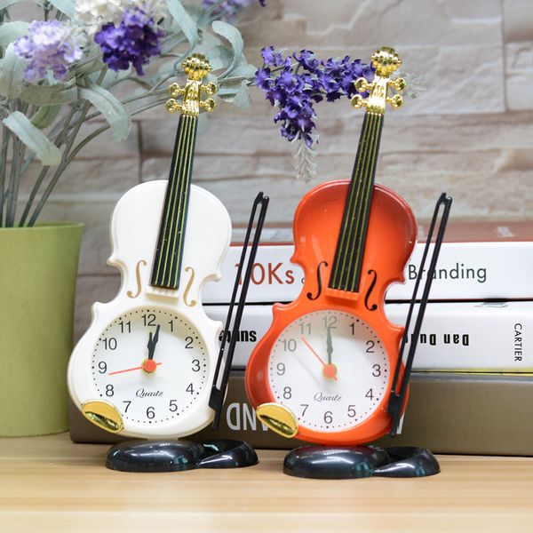

creative violin decoration sound table modern and simple bedside bedroom retro nostalgic european timing alarm clock