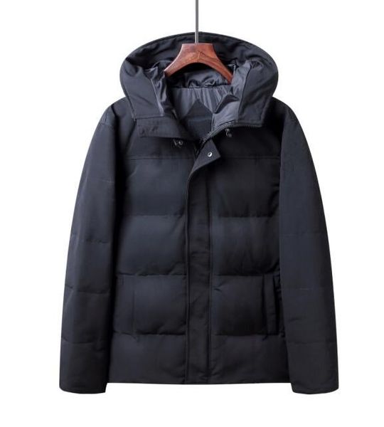 

новый стиль мужчины зимние куртки гусиный пух пальто теплый пуховик открытый капюшоном мужские пуховики 00815, Black