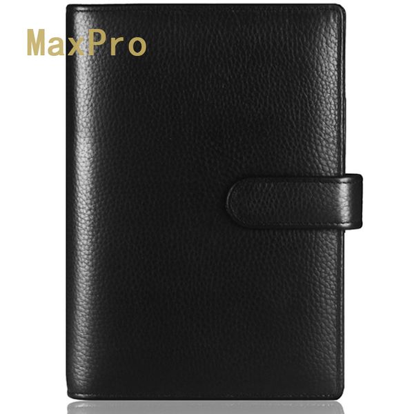 

genuine leather cover logo custom diy a5 notebook notepad buckle loose leaf a6 cowhide planner diary business ring binder, Purple;pink