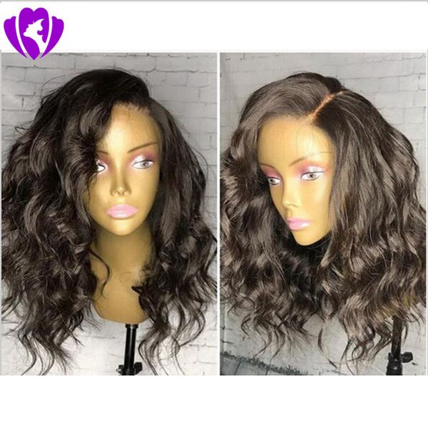 

beauty side part short wavy lace front bob wigs fashion women wigs black brown blonde synthetic lace front wig with baby hair7460490