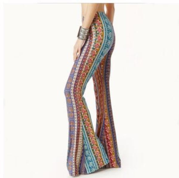 

American Clothing Tribal Vertical Aztec print Bell Bottom Legging Soft Women Flare pant Wide leg Printed Legging 2018
