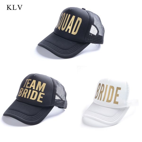 

2018 klv new summer bride baseball hat bridal wedding party trucker cap, Blue;gray