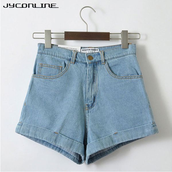 

hot 2017 high waist denim shorts women jeans shorts feminino retro boyfriend jeans women's plus size trousers short femme, White;black