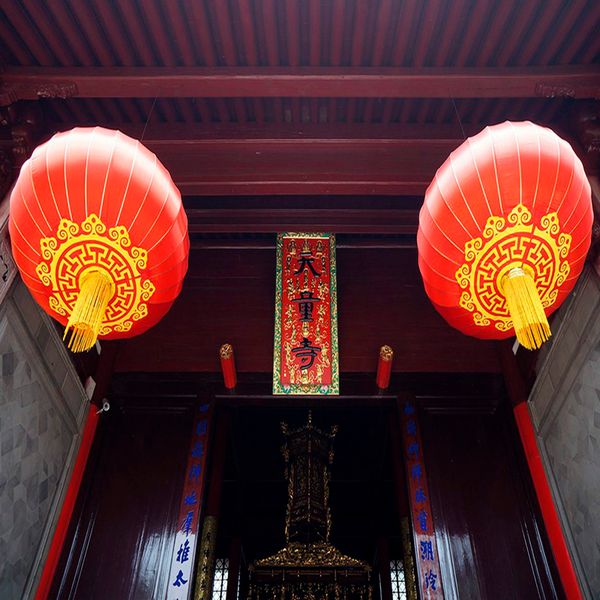 

2pc chinese red lanterns 40cm chinese new year festival wedding household items chinatown culture wedding