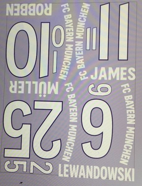 

2019/20 Бундеслига # 11 Джеймс, № 10 Роббен, взрослые и дети # 25 Мюллер, № 9 Наборы имен Ле