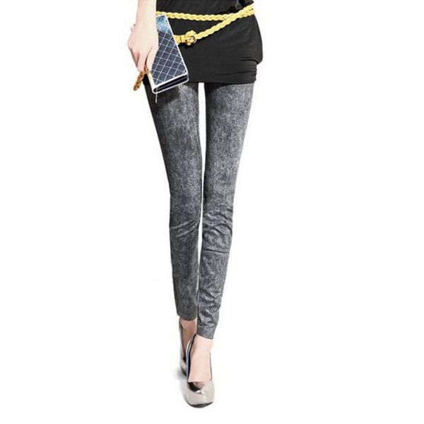 

fashion slim women stretch denim jeans ladies leggings casual thin pencil pants skinny faux denim elastic leggings 3 types, Black