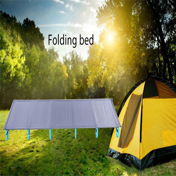 

outdoor folding bed camping mat ultralight single bed cot sturdy comfortable portable sleeping supplies with aluminium frame
