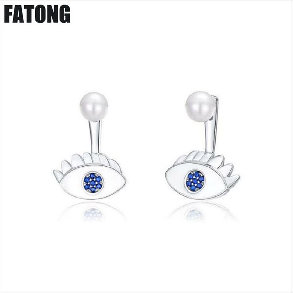 

925 sterling silver korean fashion water pearl earrings female j0183, Golden;silver