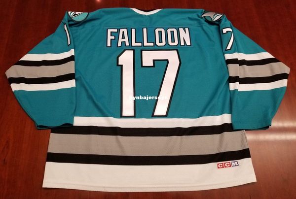 

custom pat falloon san jose sharks vintage ccm hockey jersey green mens retro jerseys, Black;red