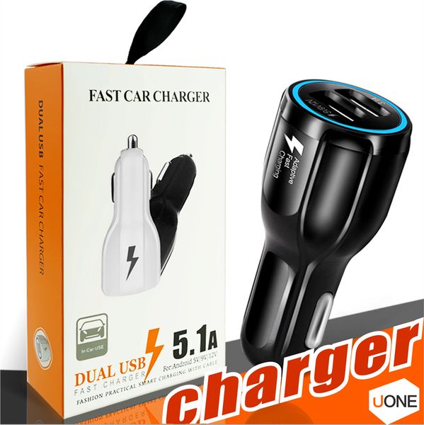 

For am ung galaxy 8 iphone qc3 0 fa t charge 3 1a qualcomm quick charge car charger dual u b phone charger with retail package