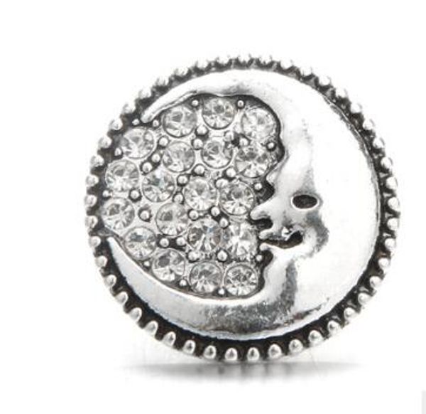 

new 20pcs/lot diy 18mm rhinestone noosa charm snap button jewelry snap rhinestone charm jewelry accessories fit bracelet, Bronze;silver