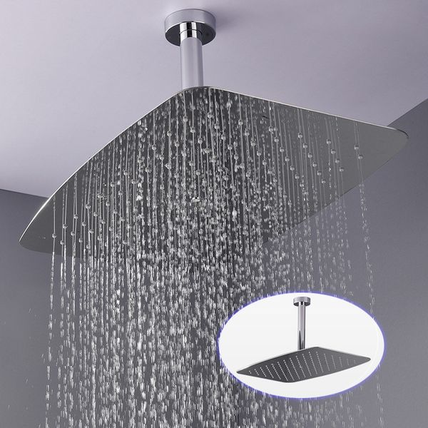 

water saving shower head rectangular wall mounted 304 sus bathroom faucet accessoris save water single head rainfall shower head